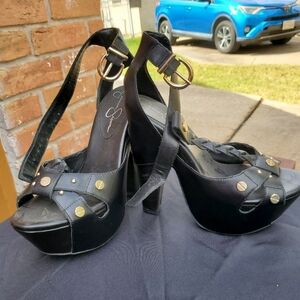 Studded platform heels